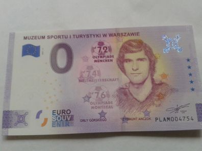 0 euro Schein Souvenirschein Muzeum Sportu I Turystiki Zygmunt Anzok 2021-2