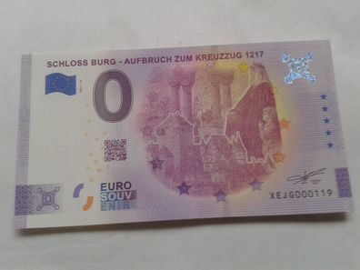 0 euro Schein Souvenirschein Schloss Burg Aufbruch zum Kreuzzug 1217 2021-14