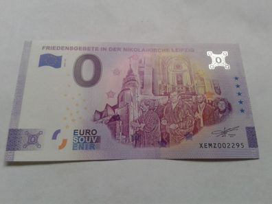 0 euro Schein Souvenirschein Friedensgebete in der Nikolaikirche Leipzig 2021-51