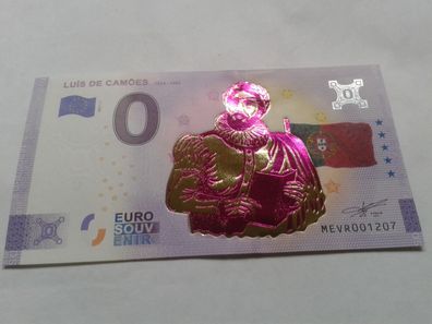 0 euro Schein Souvenirschein Luis de Camoes 2021-1 Golddruck Farbdruck