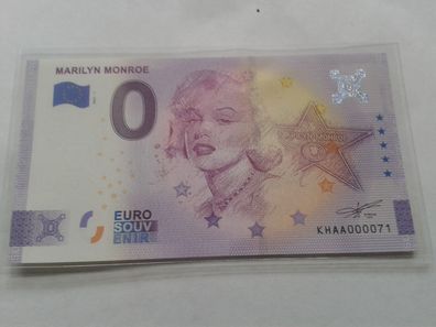 0 euro Schein Marilyn Monroe Souvenirschein Marilyn Monroe 2021-1
