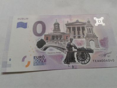 0 euro Schein Souvenirschein Dublin 2019-1 Farbdruck