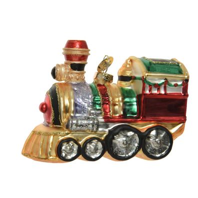 Weihnachtskugel 'Dampflokomotive' - Christbaum-Hänger, L. 9.6cm W. 4.7cm H. 6.3cm, G