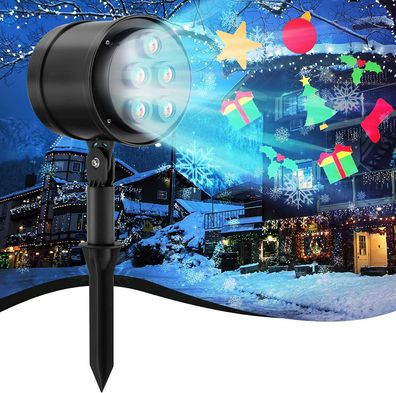 LED Projektionslampe Weihnachtslicht mit drehbarem Kopf, Projektorlicht wasserdicht