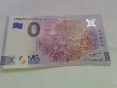 Null euro Schein 0 euro Schein Souvenirschein Hunebedbouwers 2021-1