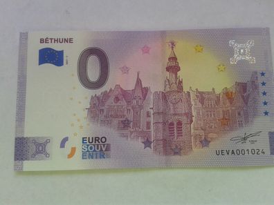 Null euro Schein 0 euro Schein Souvenirschein Bethune 2021-1