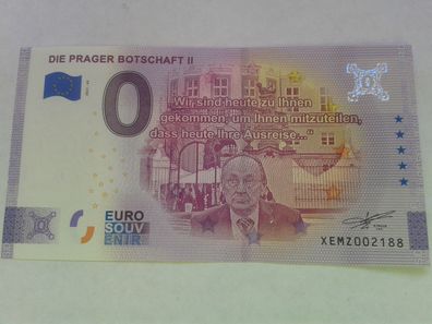 Null euro Schein 0 euro Schein Souvenirschein Die Prager Botschaft II 2021-65