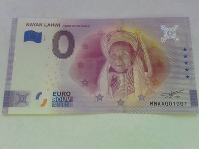 Null euro Schein 0 euro Schein Souvenirschein Kayan Lahwi 2021-1