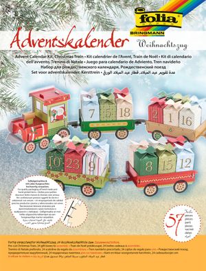 Folia Adventskalender-Bastelset Weihnachtszug - 60-teilig