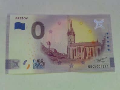 Null euro Schein 0 euro Schein Souvenirschein Presov Presow 2021-2