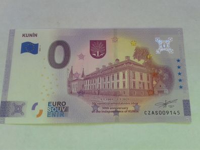 Null euro Schein 0 euro Schein Souvenirschein Kunin 2021-1