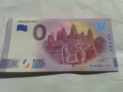 Null Pfund Schein 0 euro Schein Souvenirschein Angkor Wat 2021-2