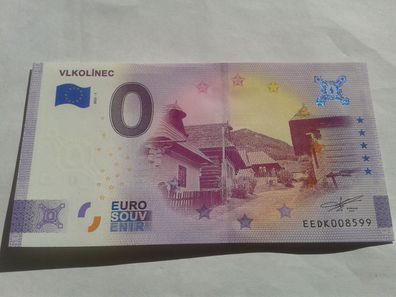 Null euro Schein 0 euro Schein Souvenirschein Vlkolinec 2021-1