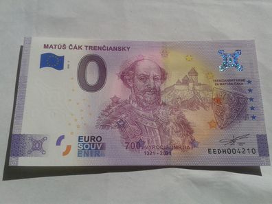Null euro Schein 0 euro Schein Souvenirschein Matus Cak Trenciansky 2021-1