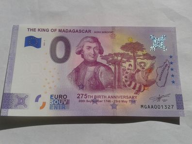 Null euro Schein 0 euro Schein Souvenirschein The king of Madagascar 2021-1