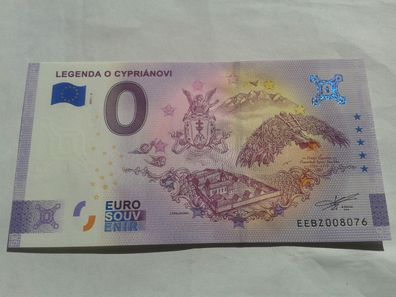 Null euro Schein 0 euro Schein Souvenirschein Legenda O Cyprianovi 2021-2