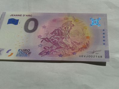 Null euro Schein 0 euro Schein Souvenirschein Jeanne d´arc 2021-1