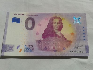 Null euro Schein 0 euro Schein Souvenirschein Voltaire 2021-11
