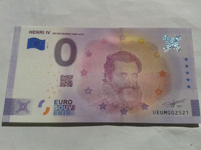 Null euro Schein 0 euro Schein Souvenirschein Henri IV 2021-9