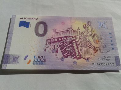 Null euro Schein 0 euro Schein Souvenirschein Alto Minho 2021-1
