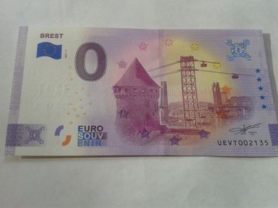 0 euro Schein Eurosouvenirschein Billet Brest 2021-1