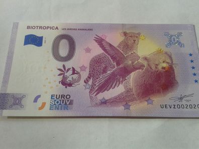 0 euro Schein Eurosouvenirschein Billet Biotropica Les jardins animaliers 2021-1