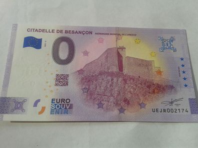 0 euro Schein Eurosouvenirschein Billet Citadelle de Besancon 2021-3
