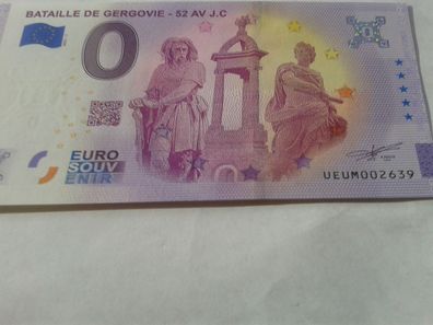 0 euro Schein Eurosouvenirschein Billet Bataille de Gergovie 52 av J.C. 2021-1