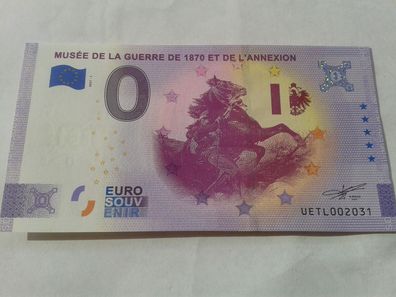 0 euro Schein Eurosouvenirschein Billet Musée de la Guerre de 1870 2021-1