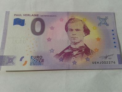 0 euro Schein Eurosouvenirschein Billet Paul Verlaine 2021-7