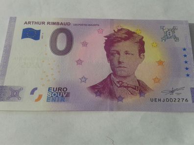 0 euro Schein Eurosouvenirschein Billet Arthur Rimbaud 2021-6