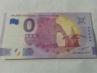 0 euro Schein Eurosouvenirschein Billet Falaise D´éretat Cote d´albatre 2021-4