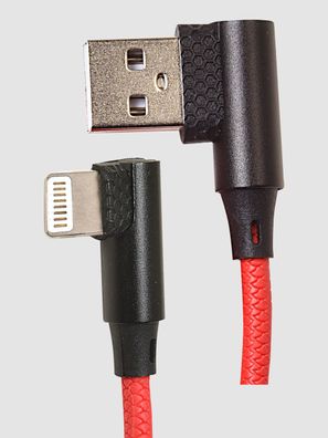 90 Grad iPhone Winkel Kabel abgewinkelt Nylon für Smartphones rot