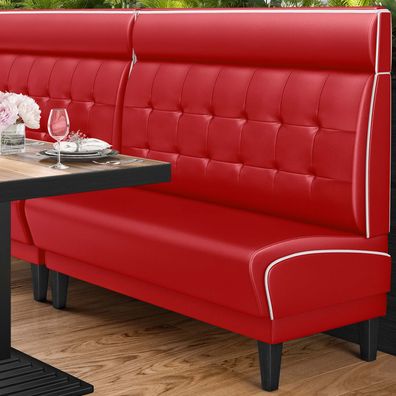 DINER 1 | Dinerbank | B: H 180 x 123 cm | Chesterfield NO Button | Rot | Leder | Amer