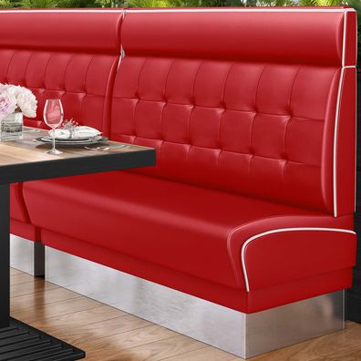 DINER 3 | Dinerbank | B: H 180 x 123 cm | Chesterfield NO Button | Rot | Leder | Amer