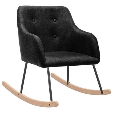 Schaukelstuhl aus Schwarzem Polyester 53 x 69 x 75 cm
