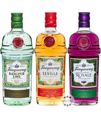 Tanqueray Flavoured Gin Set ? Sevilla, Rangpur & Royale (41,3 % Vol., 2,1 Liter) (41,