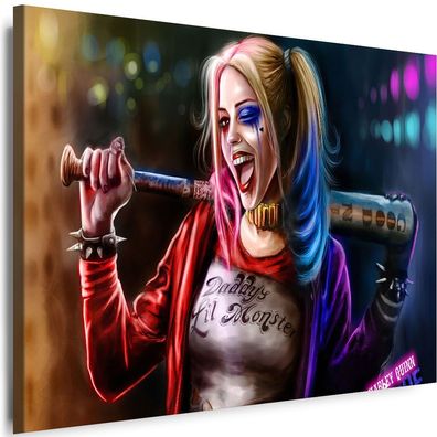 Bilder Leinwand Harley Quinn Joker Film Kunstdruck Wandbilder XXL Top