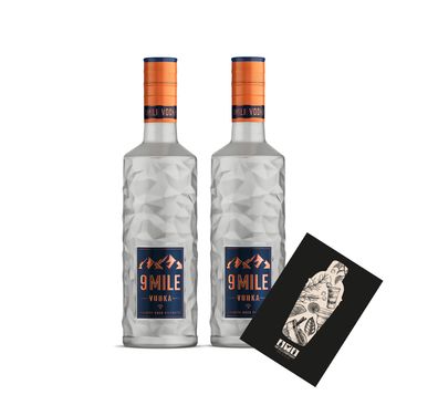 9 Mile Vodka 2er Set Wodka 2x 0,5L (37,5% Vol) granite rock filtrated- [Enthält