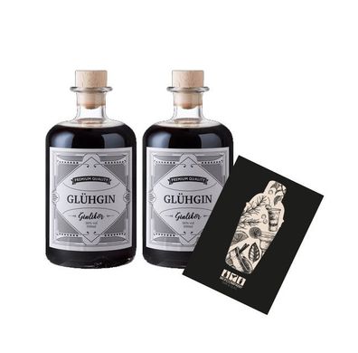 Glühgin 2er Set Ginlikör 0,5L (36% Vol) Waldbeere Apfel Heidelbeere Mischverhäl