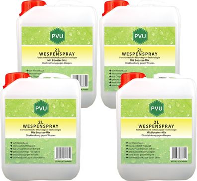 PVU 4x2L Anti Wespenspray Mittel Schutz direkt gegen Nester Abwehr Bekämpfung frei EX