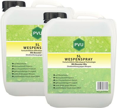 PVU 2x5L Anti Wespenspray Mittel Schutz direkt gegen Nester Abwehr Bekämpfung frei EX