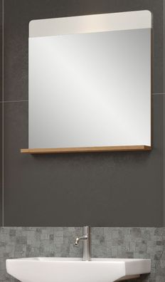 Bad Spiegel Wandspiegel Ablage weiß Hochglanz Eiche Artisan 60 cm Badmöbel Ciara