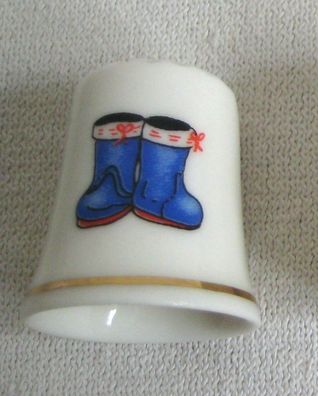 Fingerhut- maritim- Porzellan- Gummistiefel