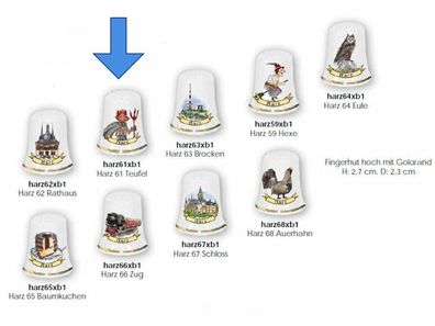 1X Fingerhut- Harz- Teufel- Porzellan- deutsches Produktdesign