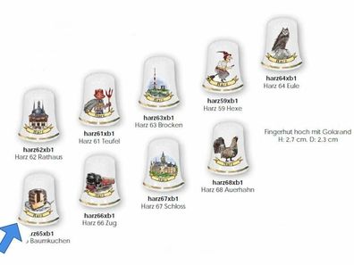 1X Fingerhut- Harz- Baumkuchen- Porzellan- deutsches Produktdesign