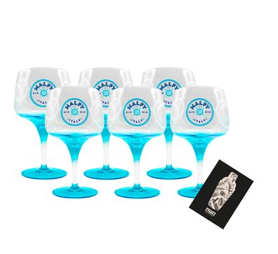 Malfy Gin Ballon Gläser Blau - 6er Set Stielglas Ballonglas Gin & Tonic Glas