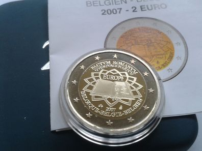 Original 2 euro 2007 PP Belgien Römische Verträge in Schatulle und Zertifikat