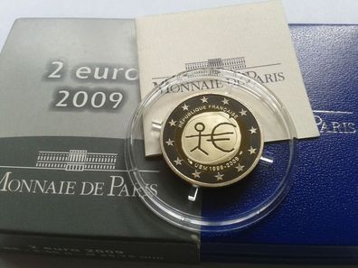 Original 2 euro 2009 PP Frankreich Währungsion 10 Jahre WWU