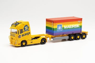 Herpa 315364| Volvo FH Gl. XL Container-Sattel| Acargo 10 J./20 ft. Maersk Rainbow